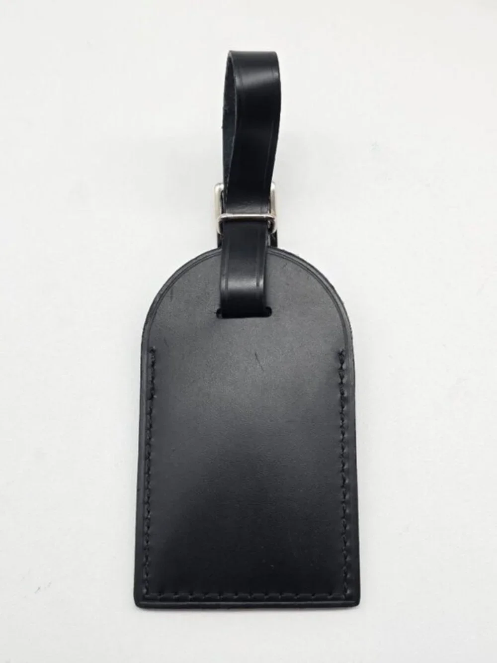 Authentic Louis Vuitton Black Luggage Tag Silver Hardware LV Box